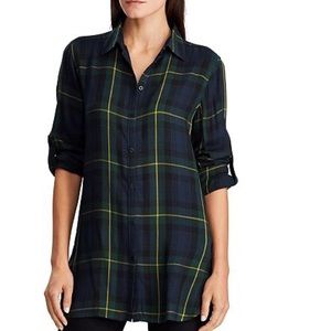 Lauren Ralph Lauren plaid long sleeve button top
